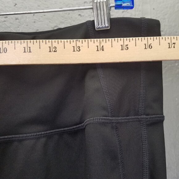 Athleta Precision Leggings Women's XL High Rise 7/8 Black White Perforated Mesh - Picture 15 of 16